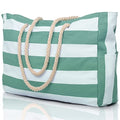 Beach Bags for Women Large Waterproof Beach Tote Bag Zipper Beach Bags Waterproof Sandproof Swim Pool Bag Large Tote (Green)