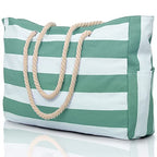 Beach Bags for Women Large Waterproof Beach Tote Bag Zipper Beach Bags Waterproof Sandproof Swim Pool Bag Large Tote (Green)