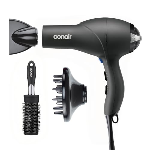 Hair Dryer with Diffuser (Black / 1 Count (Pack of 1))