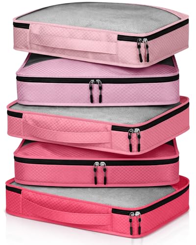 Packing Cubes for Suitcase Large Organizer Bags (Pink / Medium)