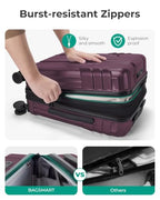 Expandable Carry On Luggage 22x14x9 Airline Approved (Expandable Carry On 20 Inch / Cherry Red)