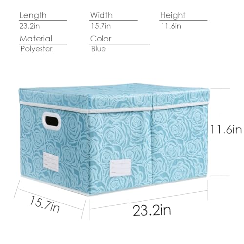 Jumbo Collapsible Storage Cubes with Lids Fabric Decorative Storage Bins Boxes Organizer Baskets with Cover Handles for Bedroom Closet Living Room 23.2x15.7x11.8 Inch 3 Pack (Assorted Color / XX Large(3-Pack))