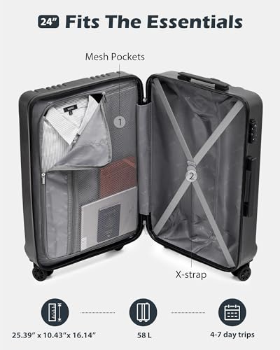 PC+ABS Hardshell Luggage (navy / 24 inch)