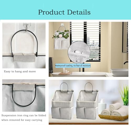 2 Pack Wall Hanging Storage Bag (Grey(2 Pcs))