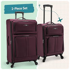 Anzio Softside Expandable Luggage with Spinner Wheels (Burgundy / 2-Piece Set (22/30))