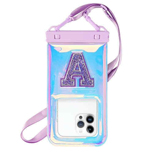 Waterproof Phone Pouch Floating (Iridescent Purple Letter)