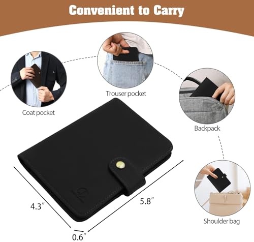 Genuine Leather Handmade Passport Holder For Travel (JC402-Black)