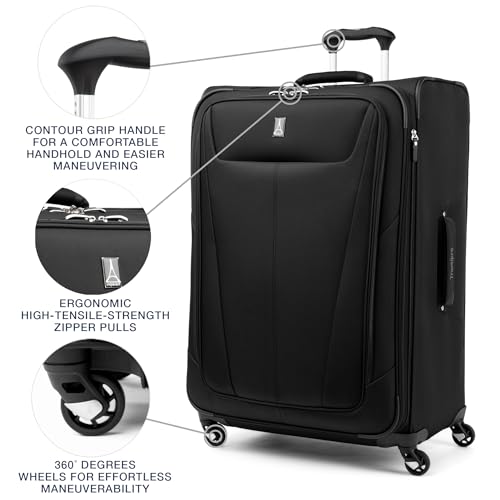 Maxlite 5 Softside Checked Luggage Spinner (Checked-Large 29-Inch / Black)