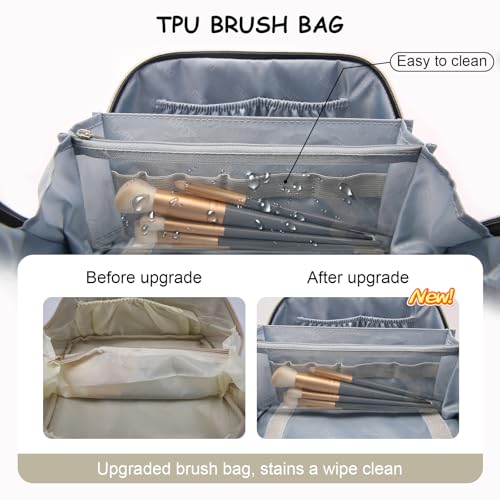 Travel Makeup Bag Organizer Cosmetic Bag (04-B-White)