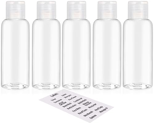 5 Pack 3.4oz Empty Plastic Travel Bottles for Toiletries TSA Approved Leak Proof Squeezable Travel Size Containers Travel Essentials Accessories