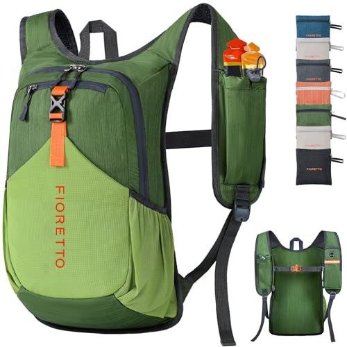 15L Hiking Backpack for Men Women Lightweight Foldable Small Daypack for Travel Camping Outdoor (Green / 15l)