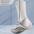Men 6 Pack Athletic Compression Crew Socks for Running Gym Sports (7-8 / White 4134)
