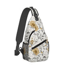Sling Bag Rustic Flower Peony Floral Hiking Daypack Crossbody Shoulder Backpack Travel Chest Pack for Men Women (B0164)