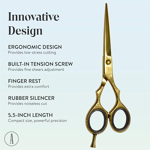 Professional Hair Cutting Scissors (Gold / ForgedElegance Series)