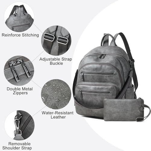 Backpack Purse for Women Laptop Backpack (Style1-dark Grey)