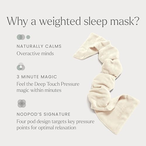Patented Gentle Pressure Sleep Mask (Bone Cotton / 1 Count (Pack of 1))