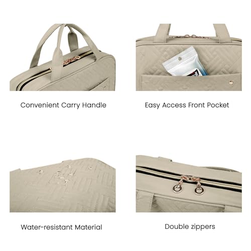 Toiletry Bag Travel Bag with Hanging Hook (Medium / Camel)