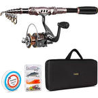 Fishing Rod and Reel Combos Carbon Fiber Telescopic Fishing Pole with Reel Combo Sea Saltwater Freshwater Kit Fishing Rod Kit (8.86 ft / Full Kit with Carrier Case)