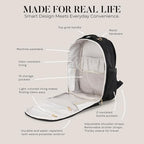 New Classic Diaper Bag Backpack with 15 Pockets (Black)
