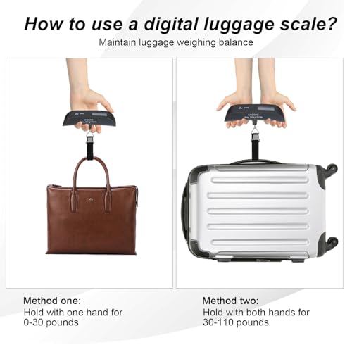 2 Pcs Black Travel Digital Luggage Scale (Black+black)