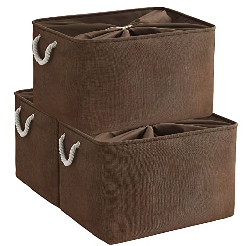Organization and Storage for Organizing (Brown / 3PCS/Extra Jumbo - 20.5Lx15.7Wx13.8H)