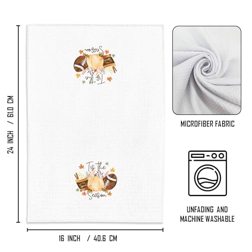 Fall Pumpkin Spice Coffee Football Dish Towels (Tis Season)