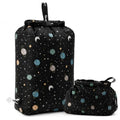 Compression Travel Laundry Bag for Dirty Clothes (Black Planet / Large)