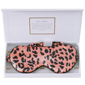 Adjustable 100% 22 Momme Mulberry Silk Sleep Mask (Leopard - Black Pink / 1 Count (Pack of 1))
