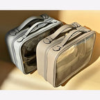 Clear Makeup Bag Toiletry Bag for Women Cosmetic Case Large Capacity Travel Make Up Bag Organizer Transparent Storage Compartment TSA Approved (BEIGE)