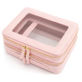 XL Clear Makeup Organizer (Pink / Dual Layer)