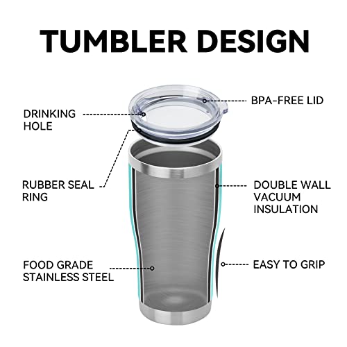 20oz Tumbler with Lid Stainless Steel Tumblers Bulk (Light Blue / 1 count)