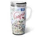 22oz Insulated Travel Mug with Handle & Lid (Virginia / 22 Ounces)