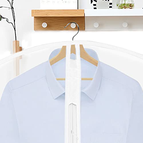8pcs Clear Garment Bags for Hanging Clothes (White Edge / 40" 48" / 8Pcs)