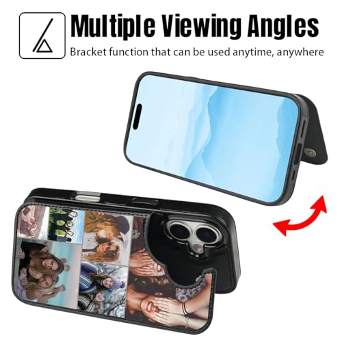 Custom Wallet Phone Case for iPhone 17 (Black-C / iPhone 17)