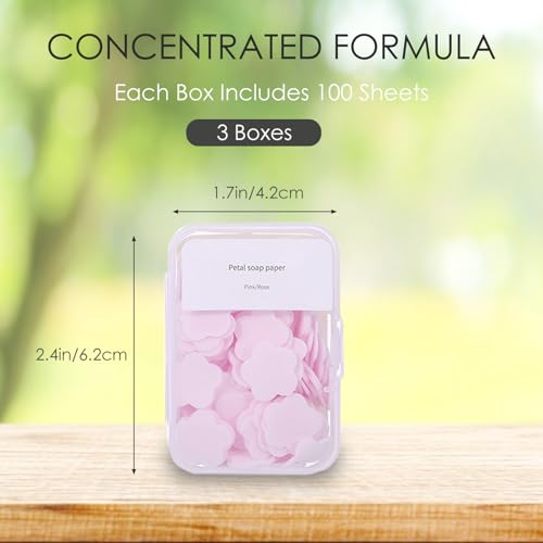 300pcs Portable Hand Washing Soap Sheets (Pink)