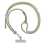 6mm Rope Cross Body Strap with Card (6mm / Solid Olive Green With Silver Clasp)