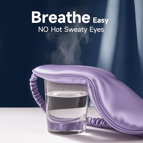Sleep Mask for 100% Mulberry Silk for Women Men (Purple)