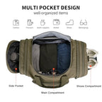 Canvas Duffle Bag for Men Expandable Convertible Travel Gym Duffel (Army Green)