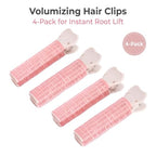 4PCS Pink Hair Rollers with Clip Volumizing Hair Root Clips Bangs Curler DIY Styling Accessories Tool Portable Volume Clip Self Grip Volume Hair Root