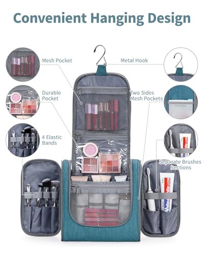 Large Hanging Travel Toiletry Bag for Women (AG-Teal / Large)