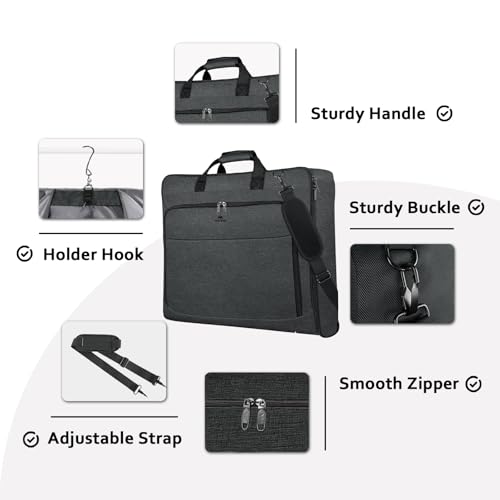 Garment Bags for Hanging Clothes (Dark Grey)
