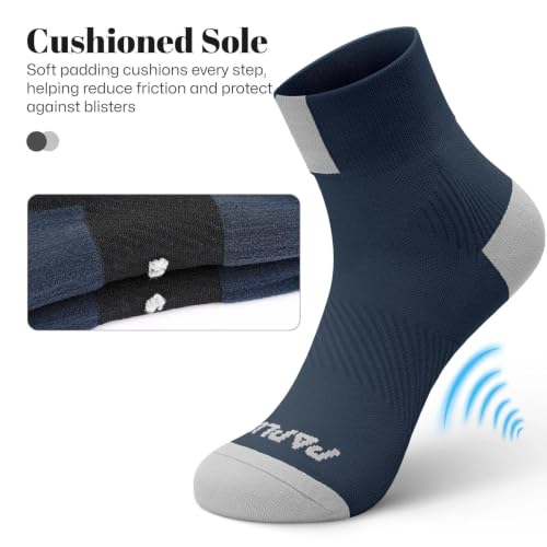 Ankle Compression Socks for Women 6 Pairs (Large-X-Large / Black+white+navy（6 Pairs）)