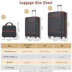 Luggage Set 2 Piece (Vintage Luggage / Black(12+20+28))