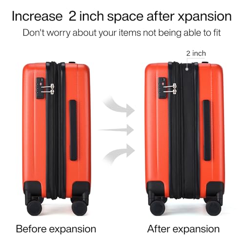 Expandable Hard Shell Luggage Sets (3 Pc Set EXT (20/24/29) / Orange)