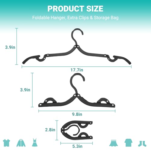 10 Pcs Travel Hangers (Black / 10 Pcs)