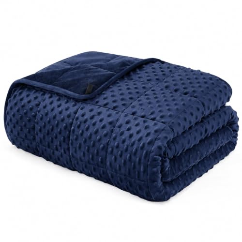 Weighted Blanket 48"x72" 20lbs Navy Thick Warm Twin Minky Heavy Blanket (23-oceana / 48" x 72" | 20lbs)