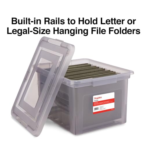 Plastic File Box with Snap Lid (Frost Gray)