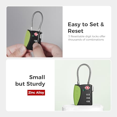 TSA Approved Travel Luggage Locks (Apple Green / 1 Pack)