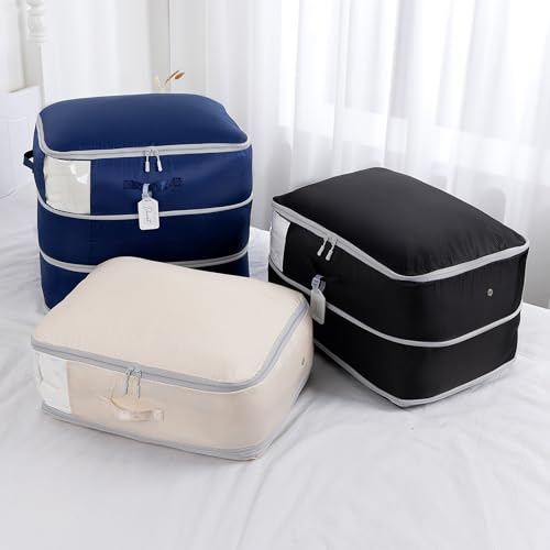 Comforter Storage Bag (Black / 8 Pack - 3-Layer)