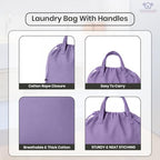 LFH Home Cotton Rich Large Premium Canvas Laundry Bag (20"x30" (Pack of 2) / Lavender)